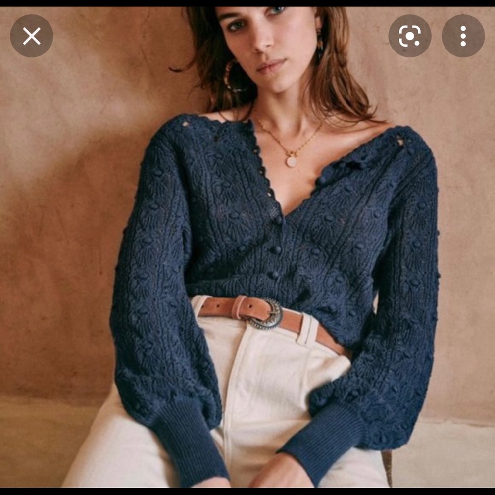 Sezane Anika Navy sweater XS
